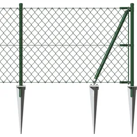 GAH Alberts Alberts Maschendrahtzaun, Höhe 150 cm, Länge 50 m, Zaun-Komplettset, mit Bodenhülse ohne Einbetonieren, grün, Maschenweite 60 x 60 mm | Grün