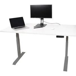 STIER OFFICE Schreibtisch TSR 120x80cm Weiß / Silber