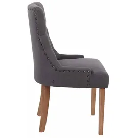 CLP 2er Set Esszimmerstuhl Aberdeen Stoff antik-hell/dunkelgrau