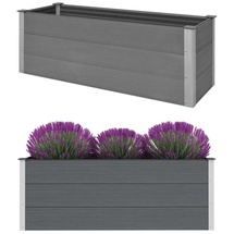 furnicato Garten-Hochbeet WPC 150 x 50 x 54 cm Grau