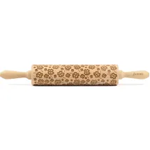 Folkroll Teigroller FOLKROLL "3D-Motiv-Teigrolle", braun, L:43cm, Massivholz, Teigroller, Kleeblatt