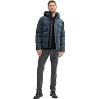 Tom Tailor Herren 1041323 Pufferjacke mit abnehmbarer Kapuze - blau M