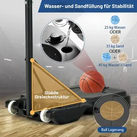 Costway Basketballständer 90-210 cm Blau/Schwarz