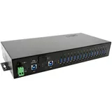 Exsys EX-1526HMVS 16-Port USB 3.2 Gen1 Managed Metall HUB mit 15KV ESD Überspannungs-Schutz