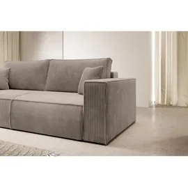 Selsey Schlafsofa Mit Schlaffunktion Pflegeleicht Polyurethanschaum Kordsamt Weich beige , Maße (cm): B: 257 H: 85
