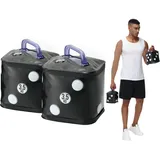 DEIRIS Wasser Hanteln set, Wasser Gewichte Training, Reisehanteln, Würfel mit übungen Sport 7 kg/Paar, Workout Würfelspiel für Rumpftraining, Krafttraining
