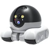 Dual-Linsen Akku WLAN Kamera 1080P HD | 360° Panorama Überwachungskamera Kabellos mit 5200mAh Batterie, Bewegungsmelder, Nachtsicht & 2-Wege-Audio