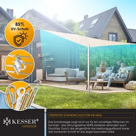 Kesser Windschutz Sonnensegel 200 x 300 cm Creme Metall