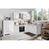 Menke Winkelküche White-Premium L-Form 310 x 170 cm weiß hochglanz/asteiche nachbildung