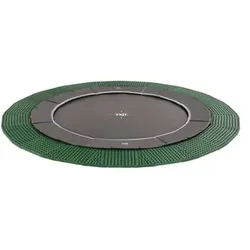 EXIT Dynamic ebenerdiges Trampolin ø 366 cm mit Freezone Sicherheitsplatten, schwarz
