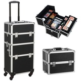 Yaheetech Kosmetikkoffer 3 in 1 Beauty Case, Friseurkoffer Alu Schminkkoffer schwarz