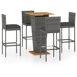 vidaXL Gartenbar Set 5-tlg. Grau