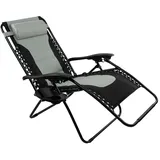 Liegestuhl Gartenliege Strandliege Klappbar Sonnenliege mit Getränkehalter 120kg