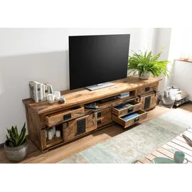 MASSIVMOEBEL24.DE RAILWAY TV-Board 240x50x60 cm Beige Holz