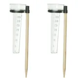 Relaxdays Regenmesser 2er Set, mit Stab,