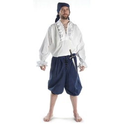HEMAD Piraten-Kostüm Störtebeker, Set: Rüschenhemd, Hose und Kopftuch Hemd M – Hose S/M