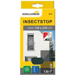 Schellenberg Fliegengitter, für bodentiefe Fenster, 130 x 230 cm, zuschneidbar, waschbar, Anthrazit
