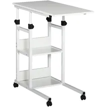 Homcom Beistelltisch mit Rollen höhenverstellbar 2 Regalen