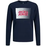 JACK & JONES Jungen Jjecorp Logo Tee Play Ls O-Neck Noos Jnr T-Shirt, Navy Blazer, 176