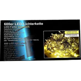 Mojawo 600'er LED Lichterkette Innen und Außen warmweiß