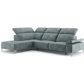 VitaliSpa Ecksofa James Grau Relaxfunktion 218x86 cm Linke Ecke,