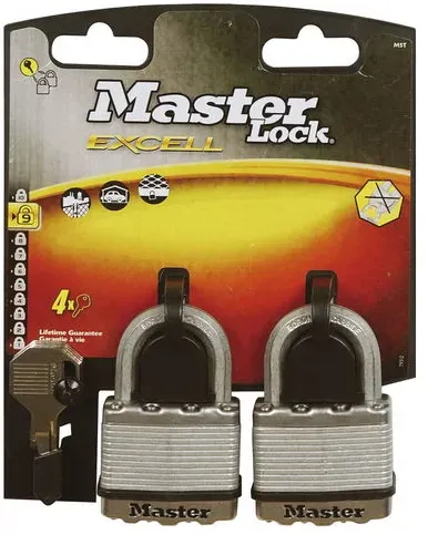 MASTER LOCK Vorhangschloss Excell M5EURT 52 mm, gleichsperrend SB-2