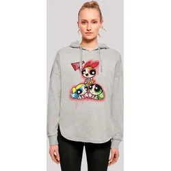 Kapuzenpullover F4NT4STIC "Powerpuff Girls Cheerleaders", Damen, Gr. L, grau, Obermaterial: 100% Baumwolle, casual, oversize, Langarm, Pullover, Premium Qualität