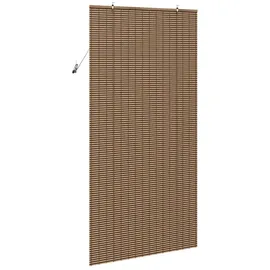vidaXL Fensterjalousie mit Vorhängen Braun 110 x 220 cm Bambus