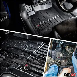 Omac Fußmatten & Kofferraumwanne Set für VW Tiguan 2016-2024 Gummi Schwarz 5x