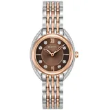 BULOVA - Classic 98R230 Damen Classic Diamond Armbanduhr - Bunt/Braun