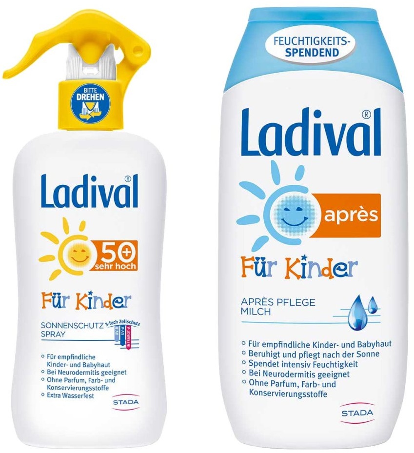 Ladival Kinder Sonnenspray Sonnenschutz LSF 50+ und Apres Milch