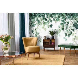 WallArena Fototapete Blätter Grün Nature Wohnzimmer Vliestapete 350x250