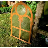 Antikas Fenster Eisenfenster Raumteiler Lichtöffnung, Fenster Stallfenster, Eisblumen braun