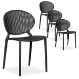 Homestyle4u Gartenstuhl 4er Set in Schwarz 2470