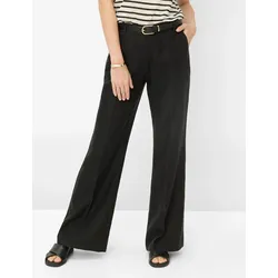 Culotte BRAX "Style MAINE", Damen, Gr. 46, Normalgrößen, schwarz, 100% Leinen, Hosen
