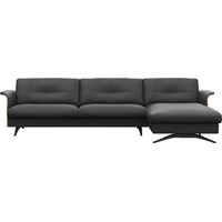FLEXLUX Ecksofa Glow, super bequem durch hochwertigem Sitzaufbau mit Federkern, L-Form, Modernes skandinavisches Design schwarz