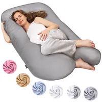 Smoothy XXL Schwangerschaftskissen Seitenschläferkissen, Lagerungskissen, Baby-Kissen & Stillkissen in U-Form mit abnehmbarem & waschbarem Bezug aus 100% Baumwolle (Classic XXL, 150 x 80 cm, Grau)