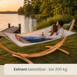 AMANKA XL Hängematten Gestell 325cm Outdoor Holzgestell 2 Personen Garten Ständer Holz