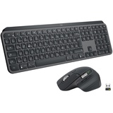 Logitech MX Keys for Business Beleuchtete kabellose Tastatur + MX Master 3 kabellose Maus for Business, Spanisches QWERTY-Layout - Grau