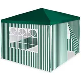 VCM Pavillon 3 x 3 m inkl. 4 Seitenteile Grün/Weiß