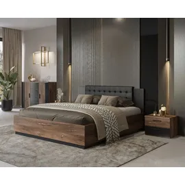 petits-meubles Alec 180 x 200 cm Braun/Schwarz