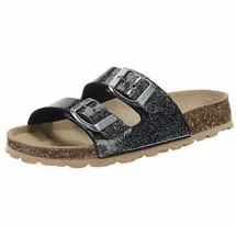 superfit Fussbettpantoffel Schwarz/Silber 29