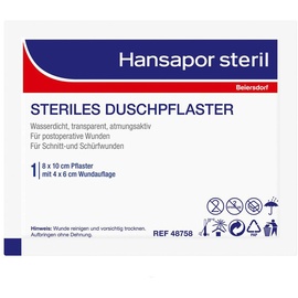 BEIERSDORF Hansapor steril Duschpflaster 8x10 cm