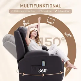 Homcom Massagesessel Fernsehsessel mit Wärmefunktion, Liegefunktion,
