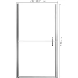 vidaXL Duschtür rechts 100 x 178 cm Mattes Hartglas