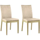 Home Affaire 4-Fußstuhl »Dendres«, (Set), 2 St., Microfaser, Sitz und Ruecken gepolstert, beige