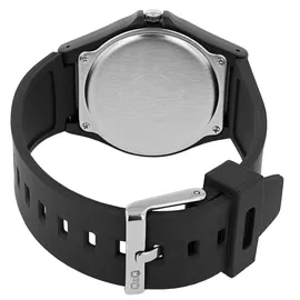 Q&Q Silikonuhr für Herren, 10 ATM, schwarz/goldfarben