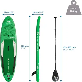 Aqua Marina SUP Board Set Breeze 300 x 76 x 12 cm grün