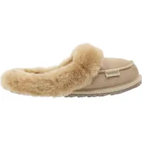 Vanuba - Damen Flauschige Lammfellpantoffeln aus Schafwolle D014 Beige,