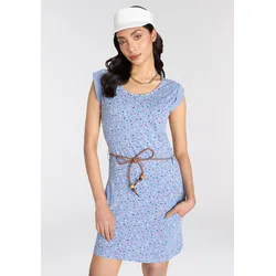 Jerseykleid, (Set, mit abnehmbarem Gürtel), mit Alloverprint, Gr. 34 - N-Gr, blau-grau-bunt, , 44899447-34 N-Gr